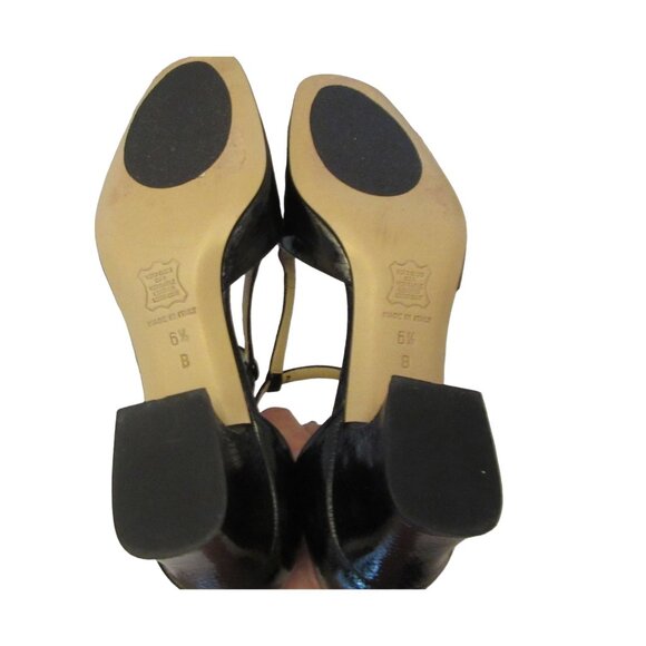 Joel Parker Handcrafted Italian Black Patent Leather Strappy Heels, Sz 6 1/2B - Picture 6 of 6